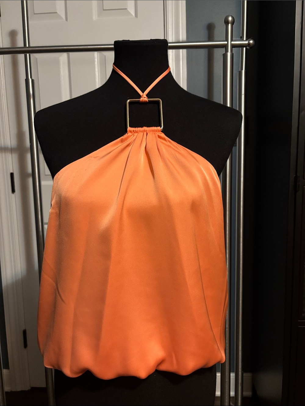 RAMY BROOKE DEVIN HALTER TOP orange peach Medium